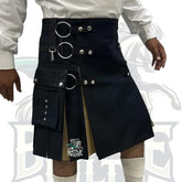 Hybrid Utility Kilt – Handmade Black & Khaki Kilt for Men | BattleOfKilts